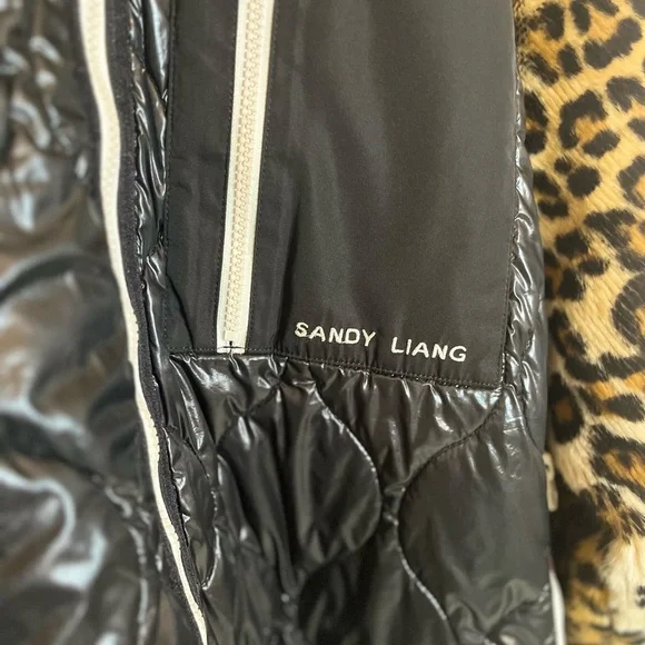 Sandy Liang Jacket - Women's Large Black - Faux Leopard Ski Coat Designer - Picture 4 of 13